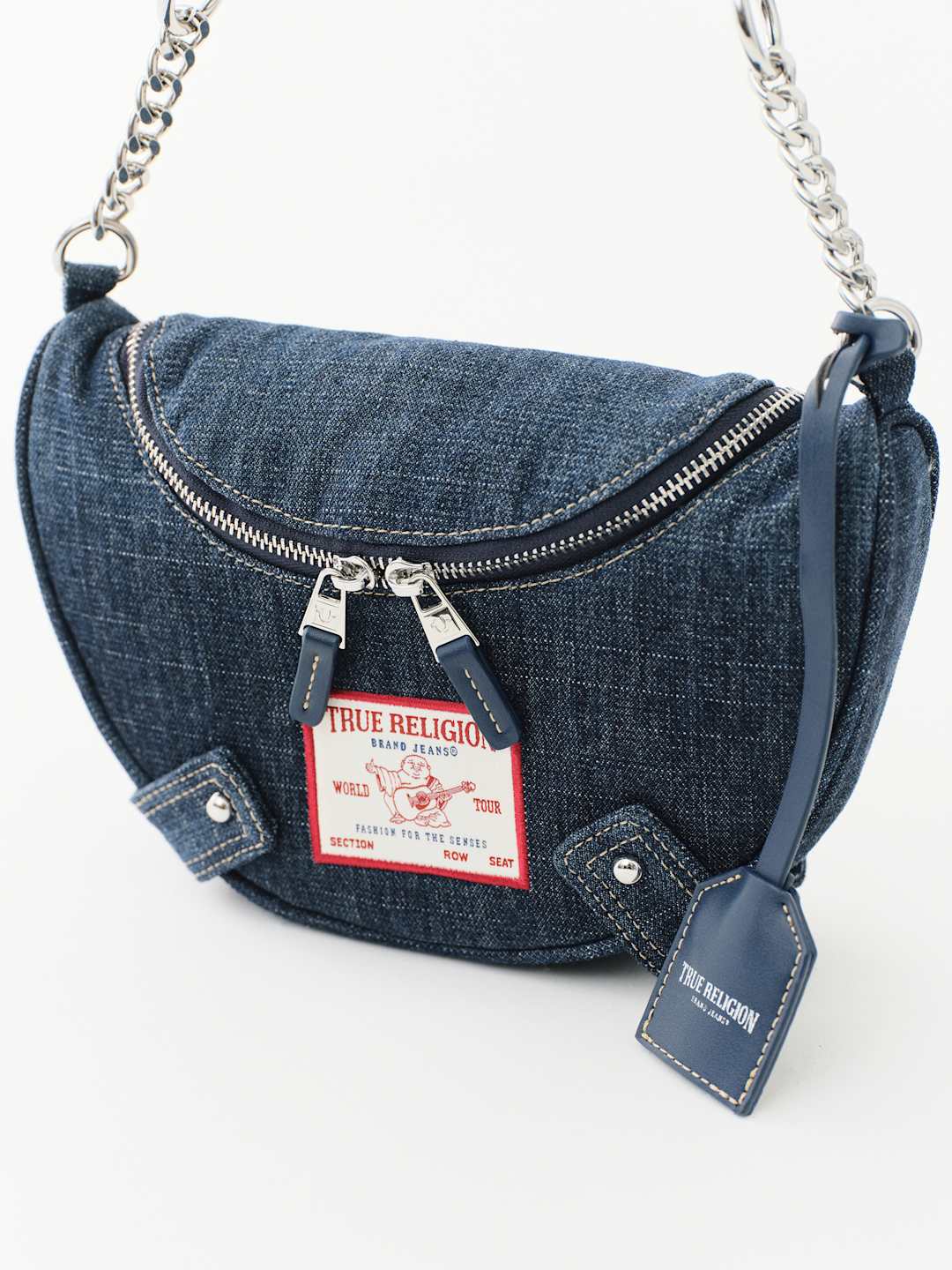 True Religion Chain Handle Bag Hobo Denim