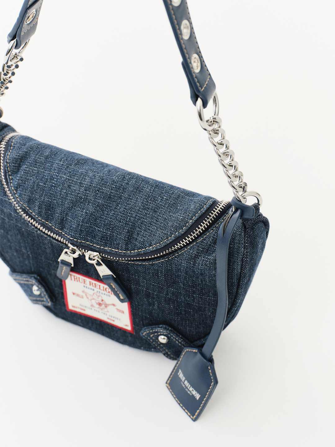 True Religion Chain Handle Bag Hobo Denim