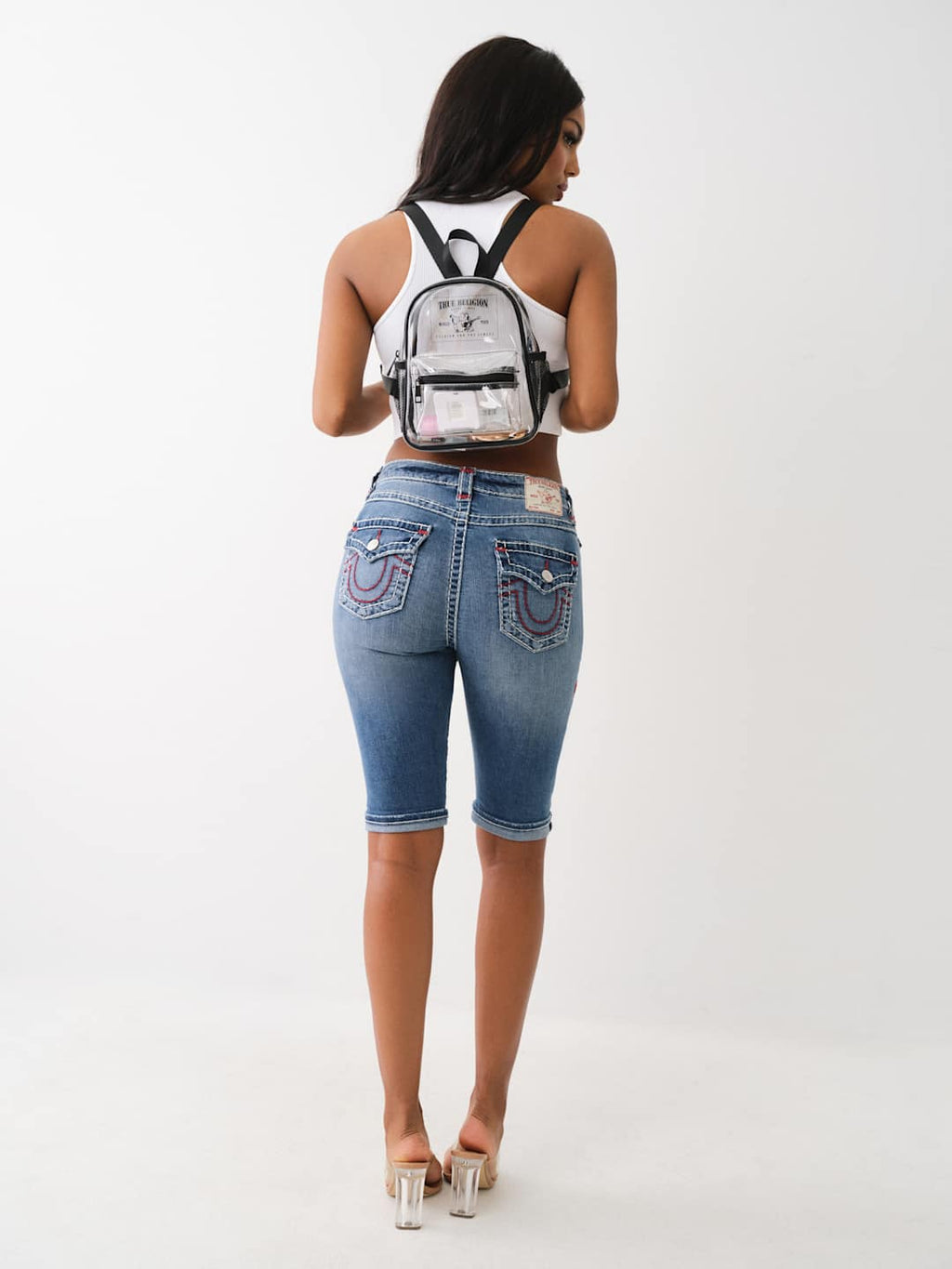 True Religion Big T Bag Backpack Clear