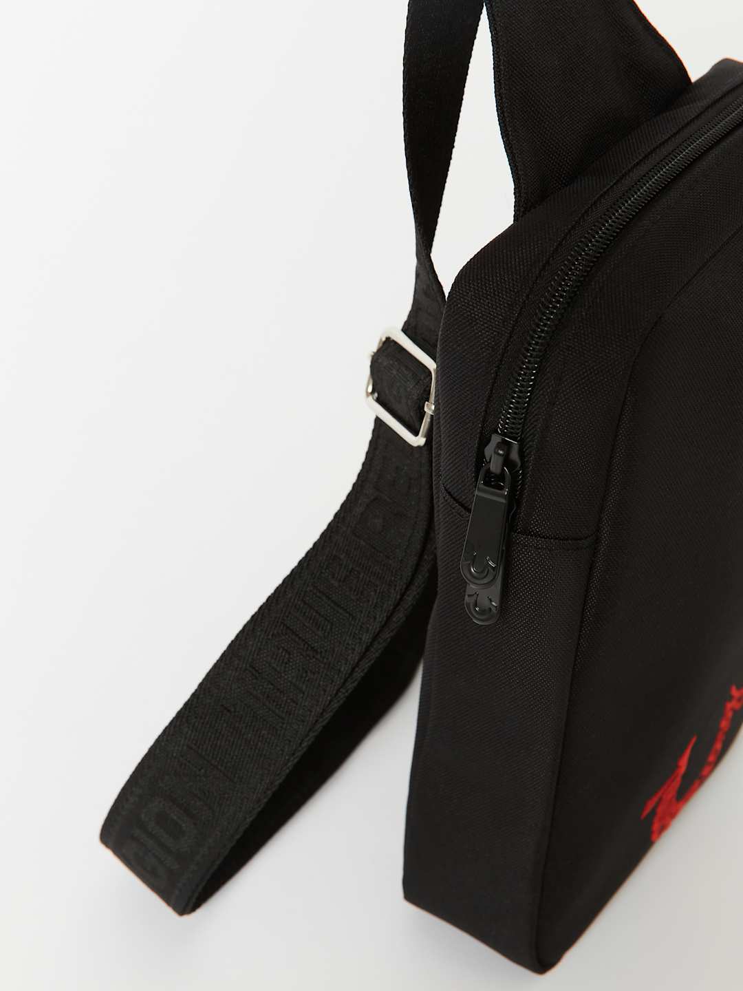 True Religion Sling Bag Embroidered Logo Black