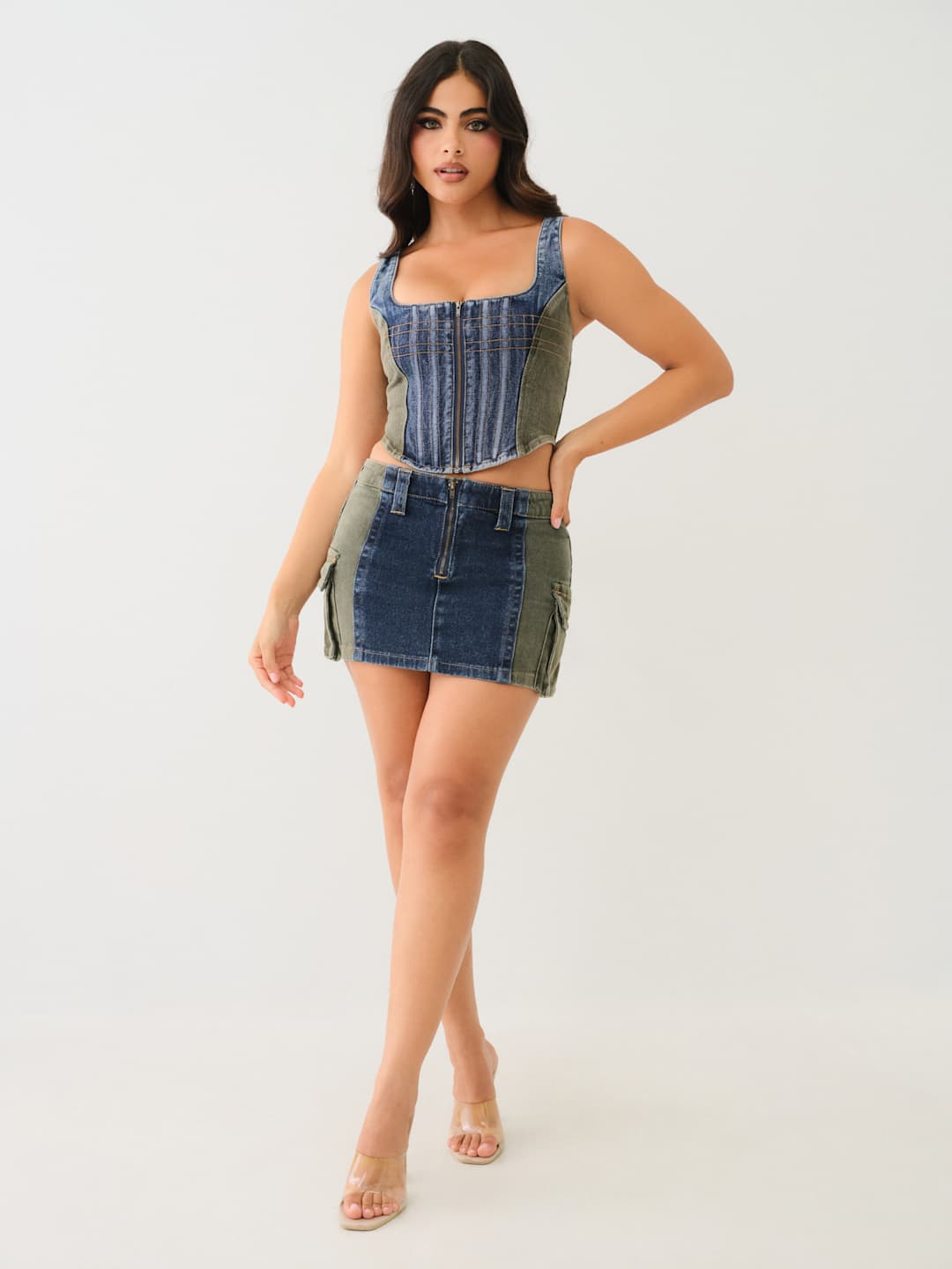 True Religion Mini Skirt Colour Block