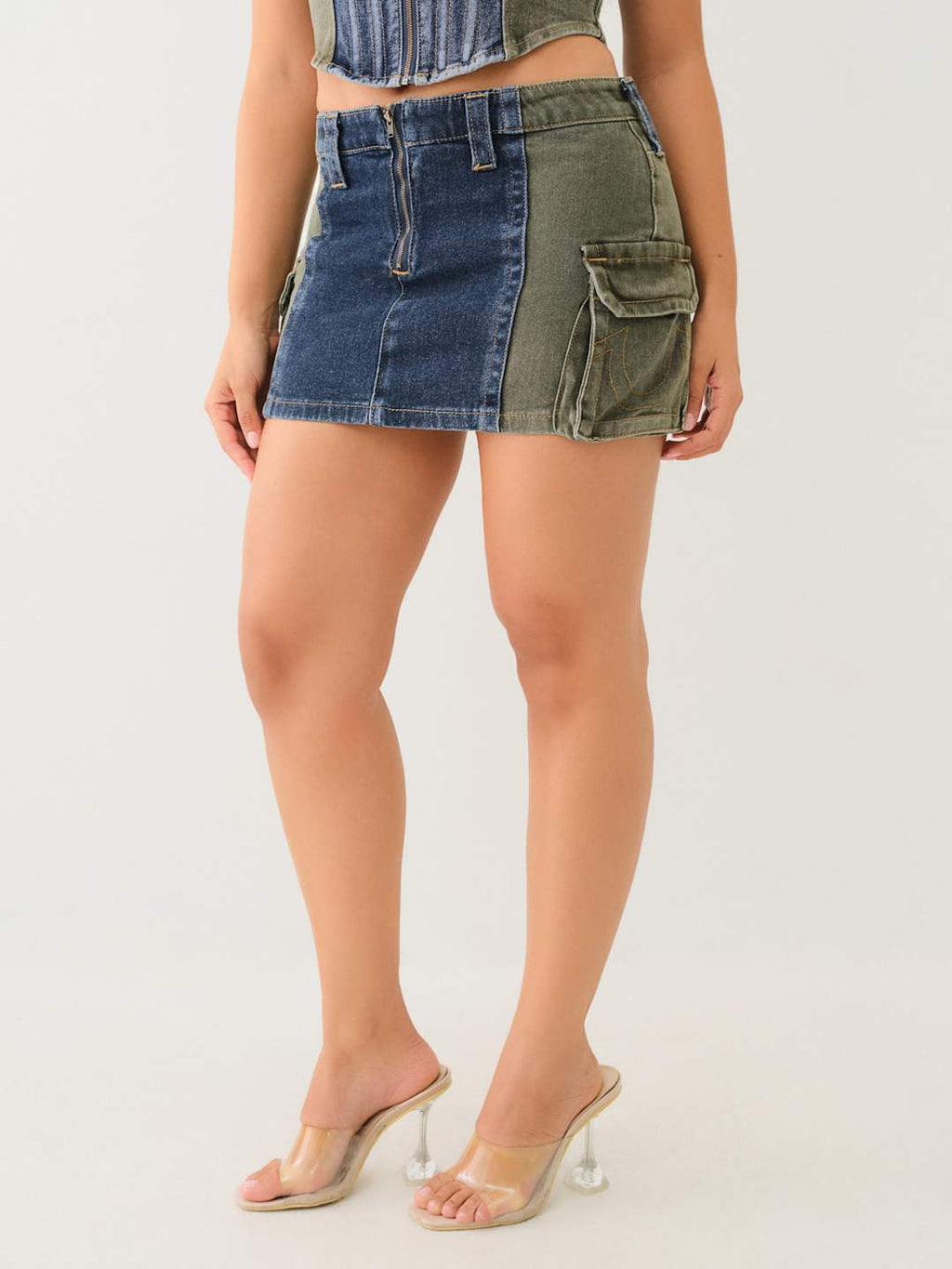 True Religion Mini Skirt Colour Block