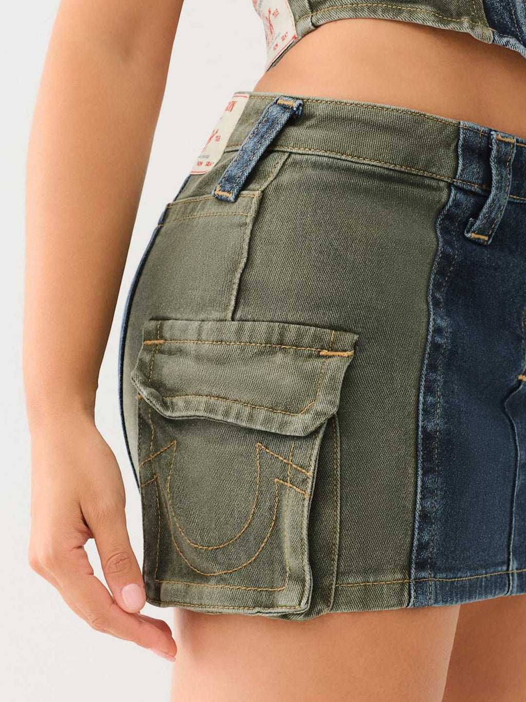 True Religion Mini Skirt Colour Block