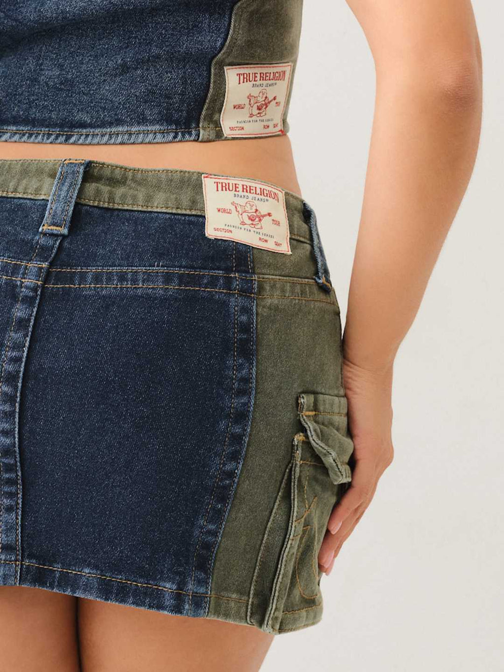 True Religion Mini Skirt Colour Block