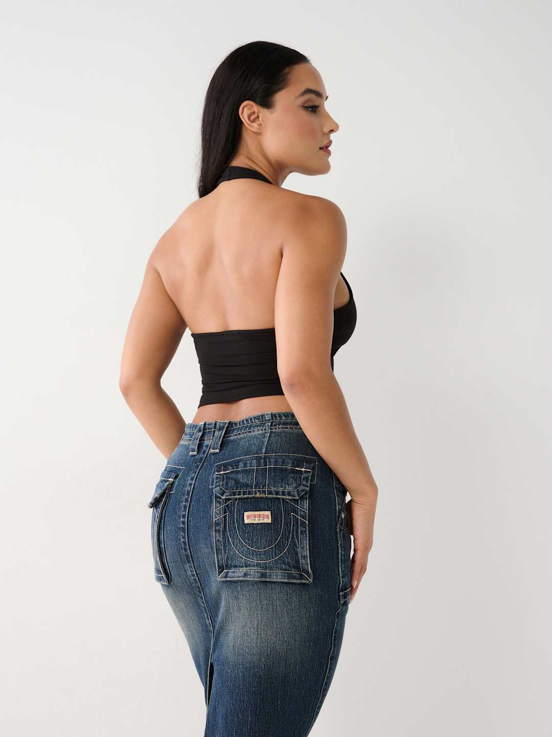 Utility Midi Denim Skirt