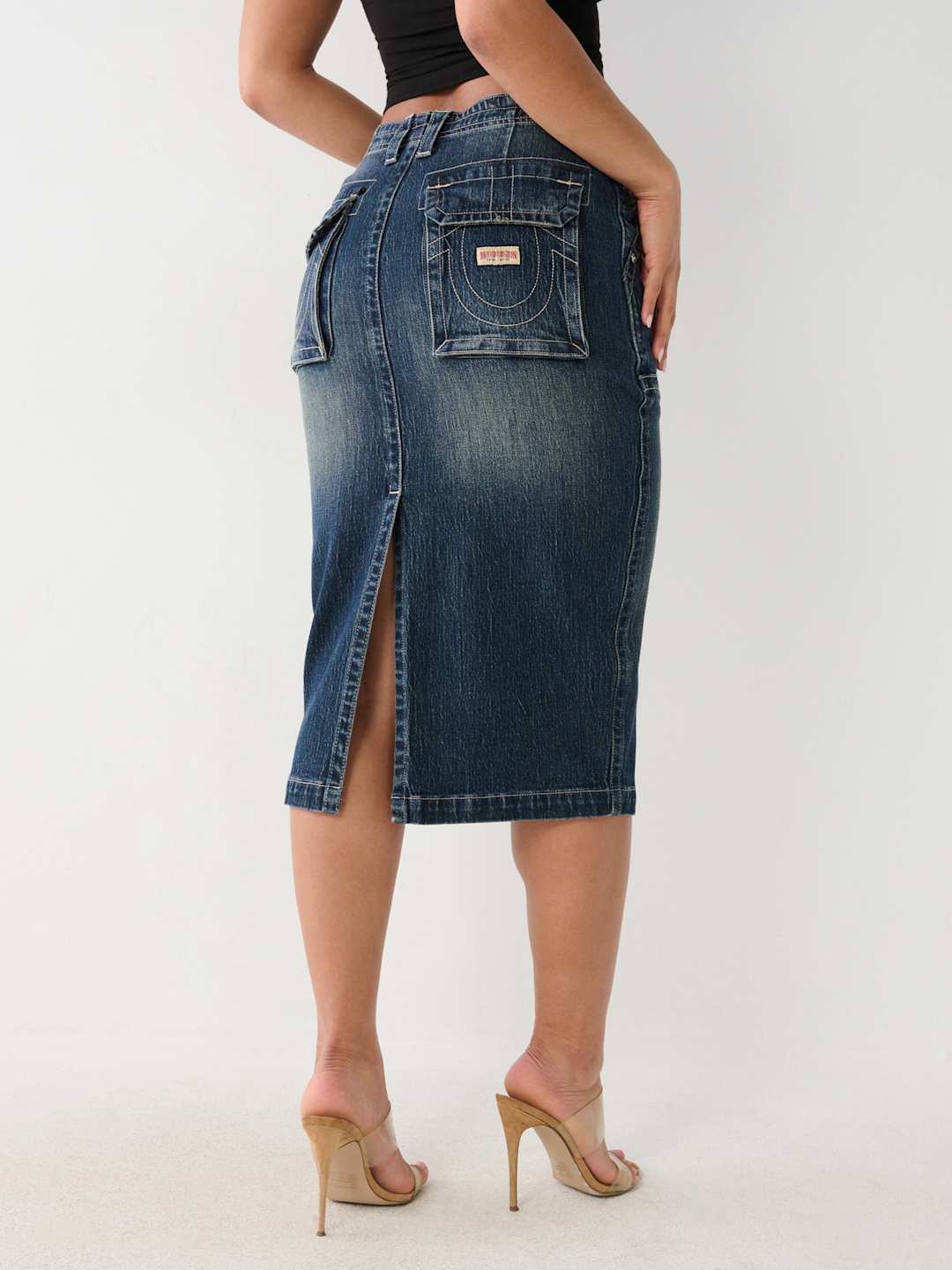 Utility Midi Denim Skirt