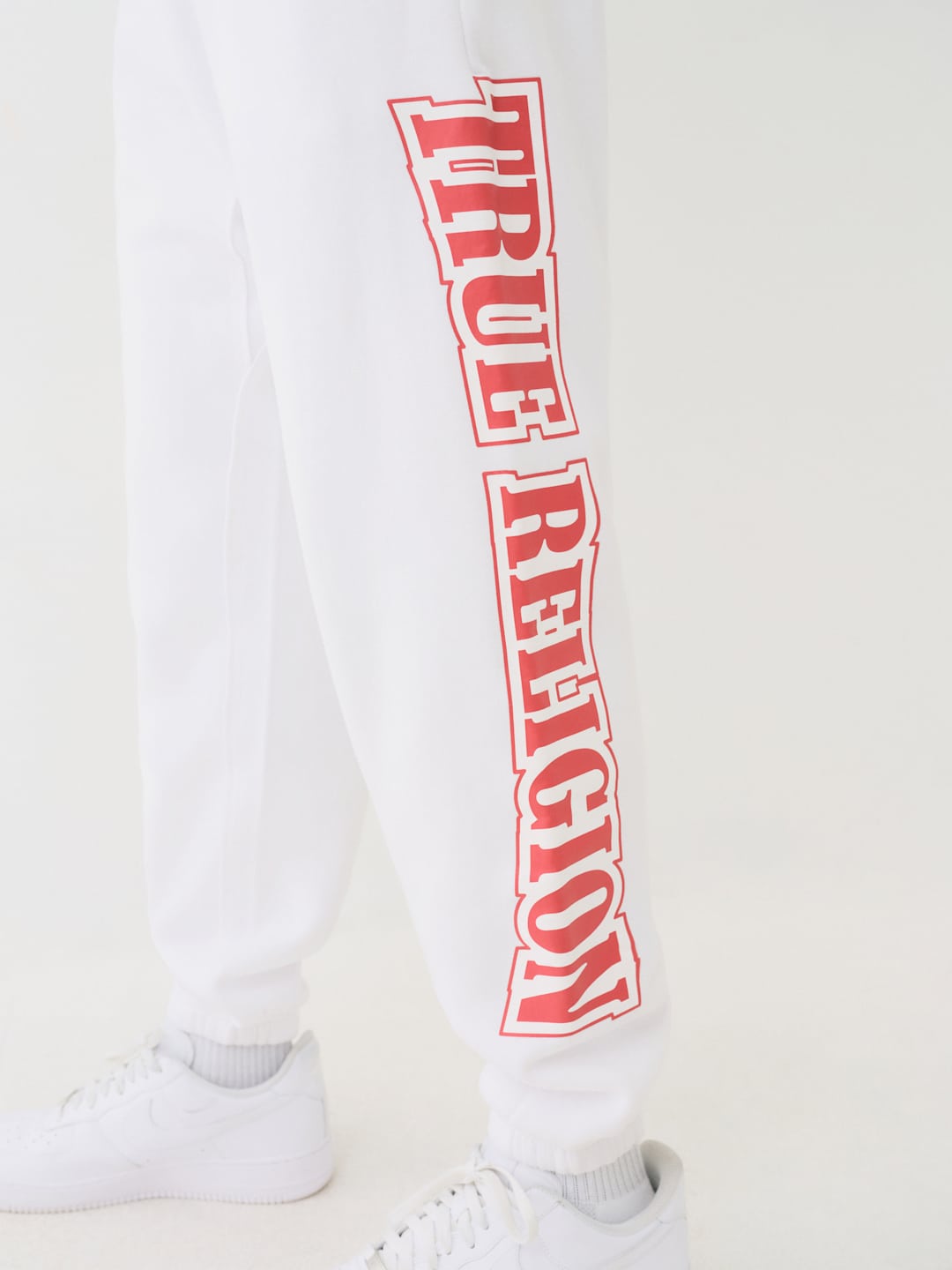 True Religion Raw Exaggerated Track Pants Icon Optic White