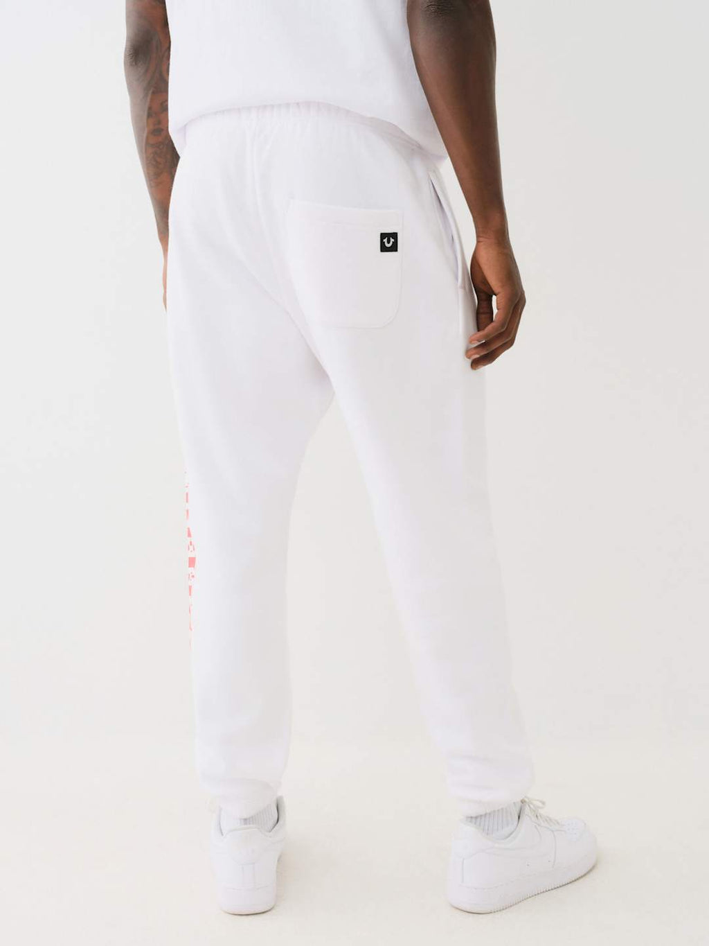 True Religion Raw Exaggerated Track Pants Icon Optic White