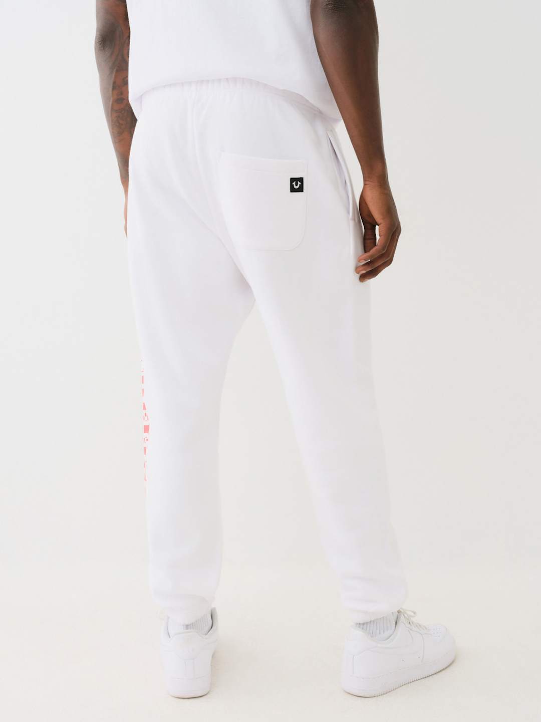 True Religion Raw Exaggerated Track Pants Icon Optic White