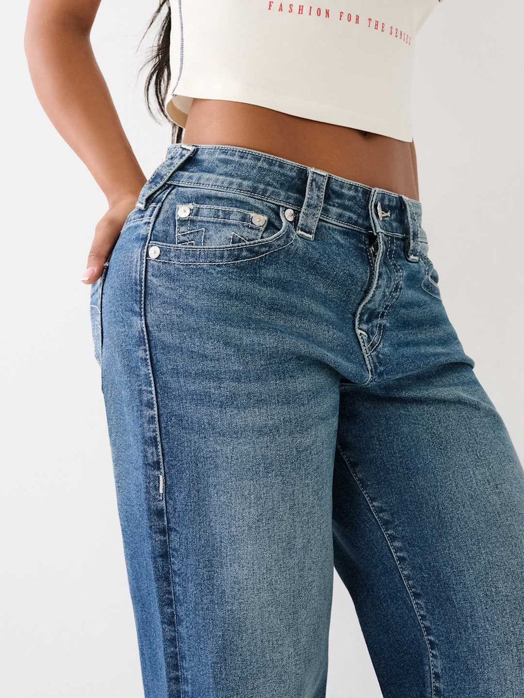 True Religion Jean Ladies Bobbi Baggy Jean Dark Wash