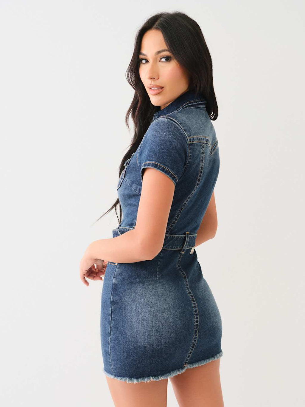 True Religion Jeans Western Belted Denim Dress Joyce