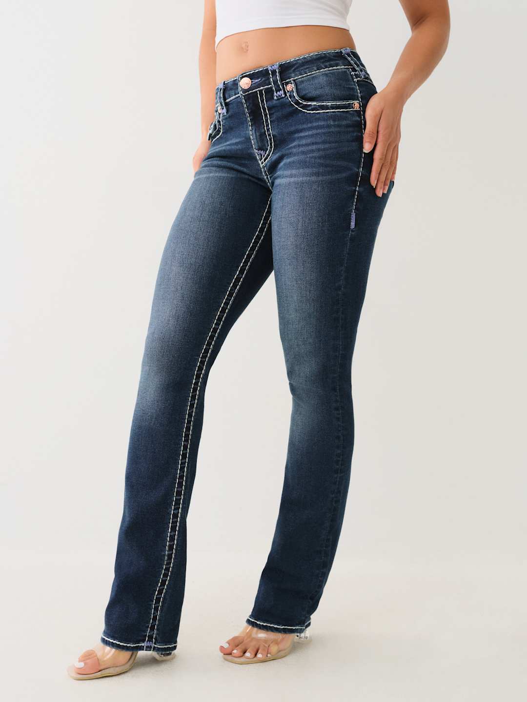 True Religion Jeans Ladies Billie MR Straight Flap Sup T Delilah