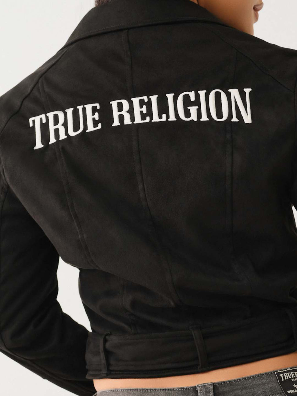 True Religion TR Faux Suede Jacket Jet Black