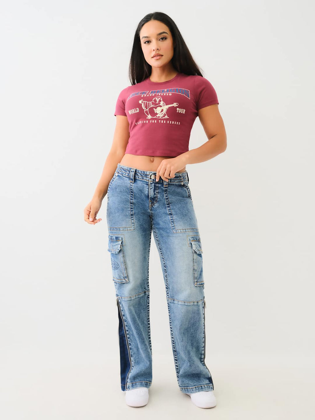 True Religion Crew SRS SS Baby Tee Cordovan