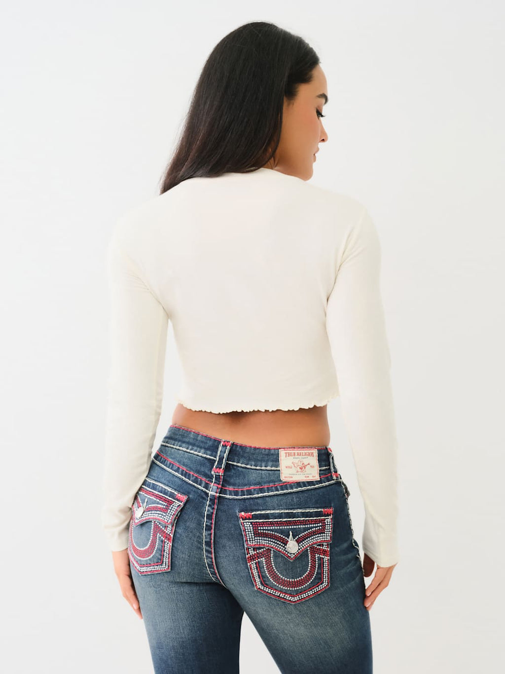 True Religion Crew SRS SS Baby Tee Winter White