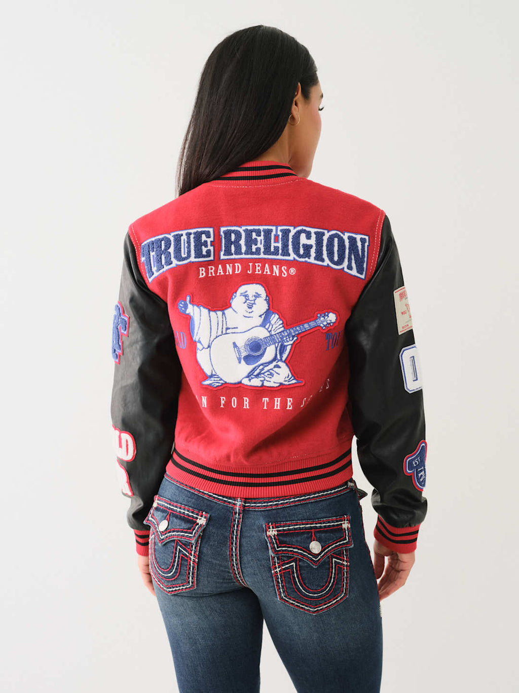 True Religion Ladies Jacket Anniversary Varsity Jacket Apple Red