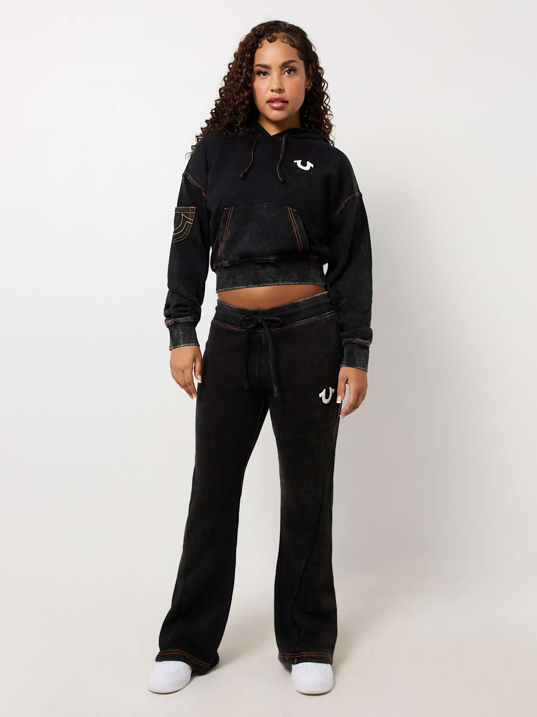 True Religion Sweater Washed Old Multi SRS Hoodie Jet Black