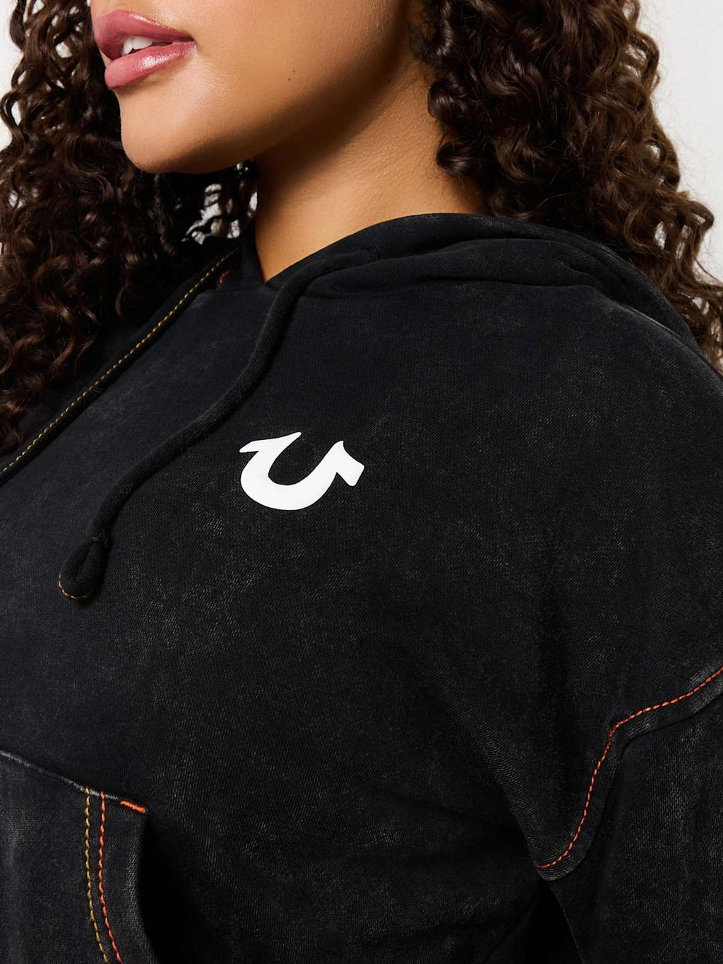 True Religion Sweater Washed Old Multi SRS Hoodie Jet Black