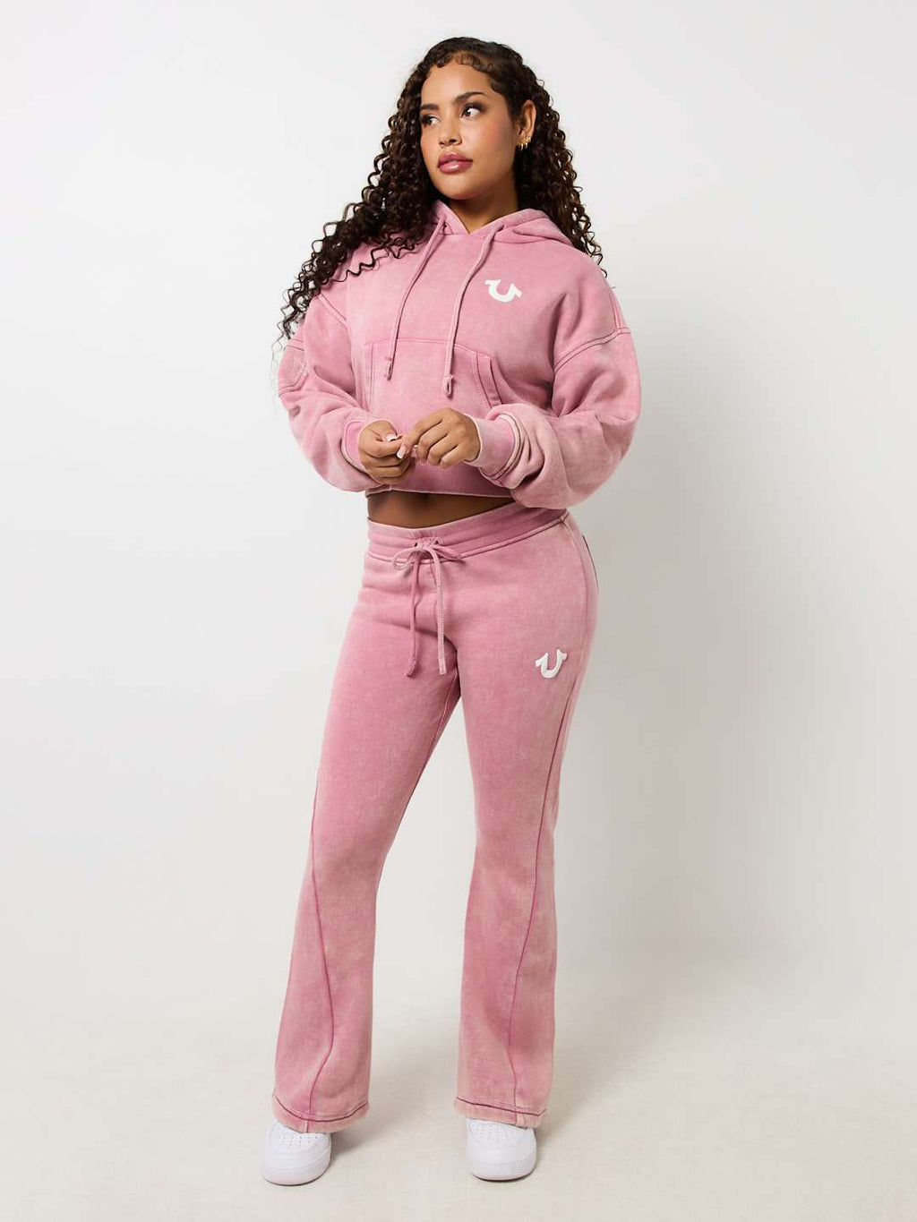 True Religion Sweater Washed Old Multi SRS Hoodie Heather Rose