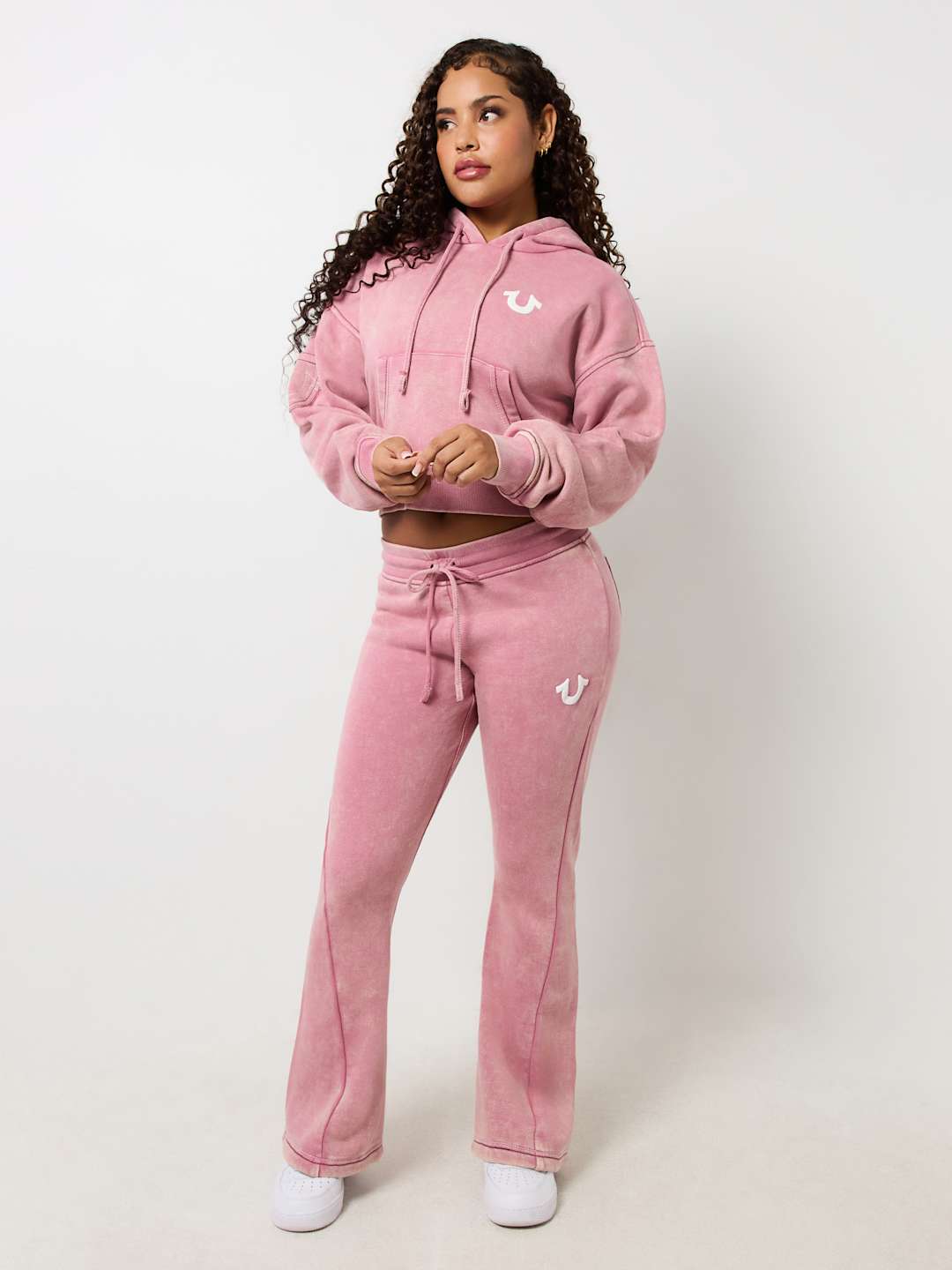 True Religion Sweater Washed Old Multi SRS Hoodie Heather Rose