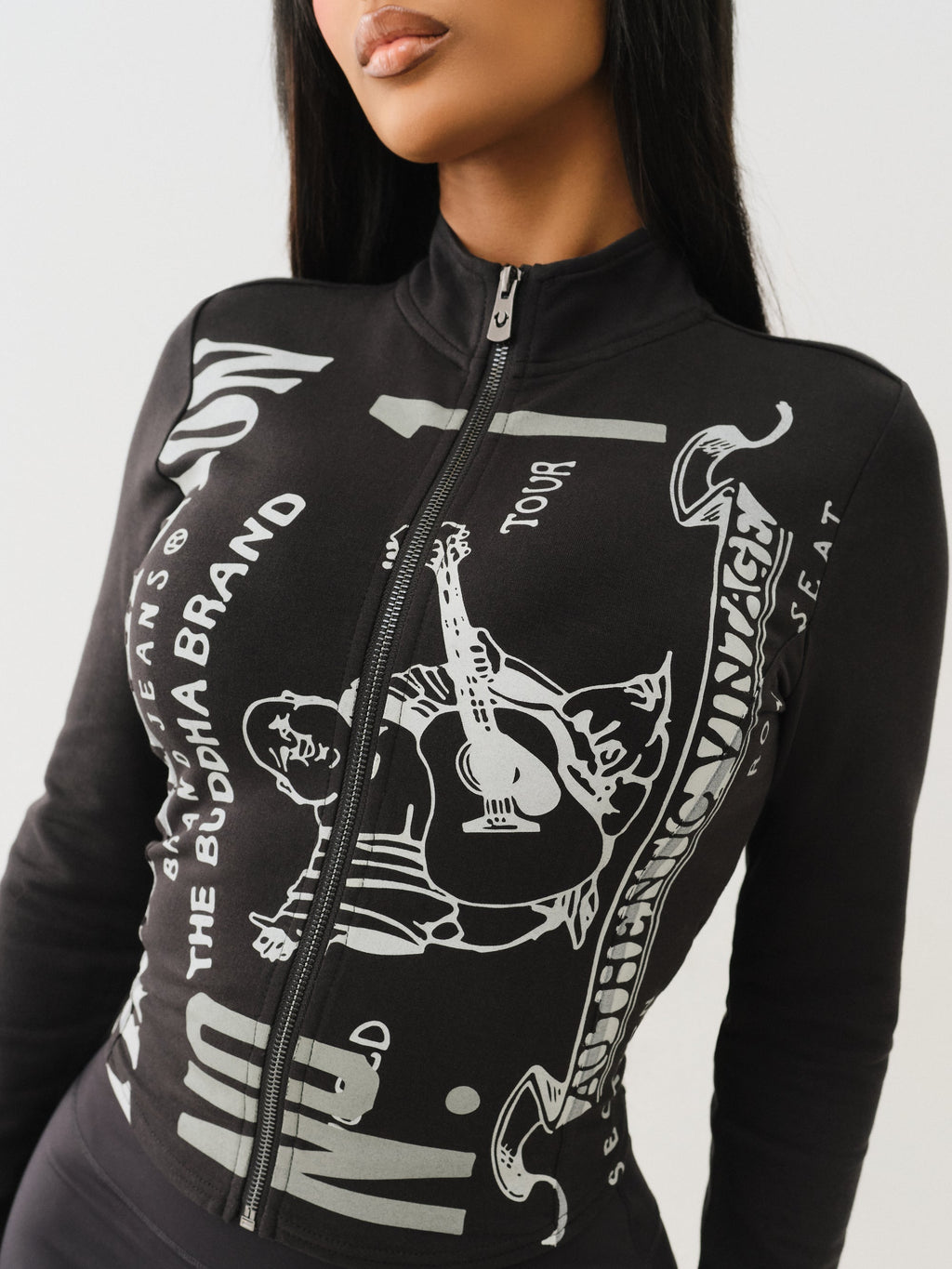 True Religion Og Srs Tight Zip Through Jet Black