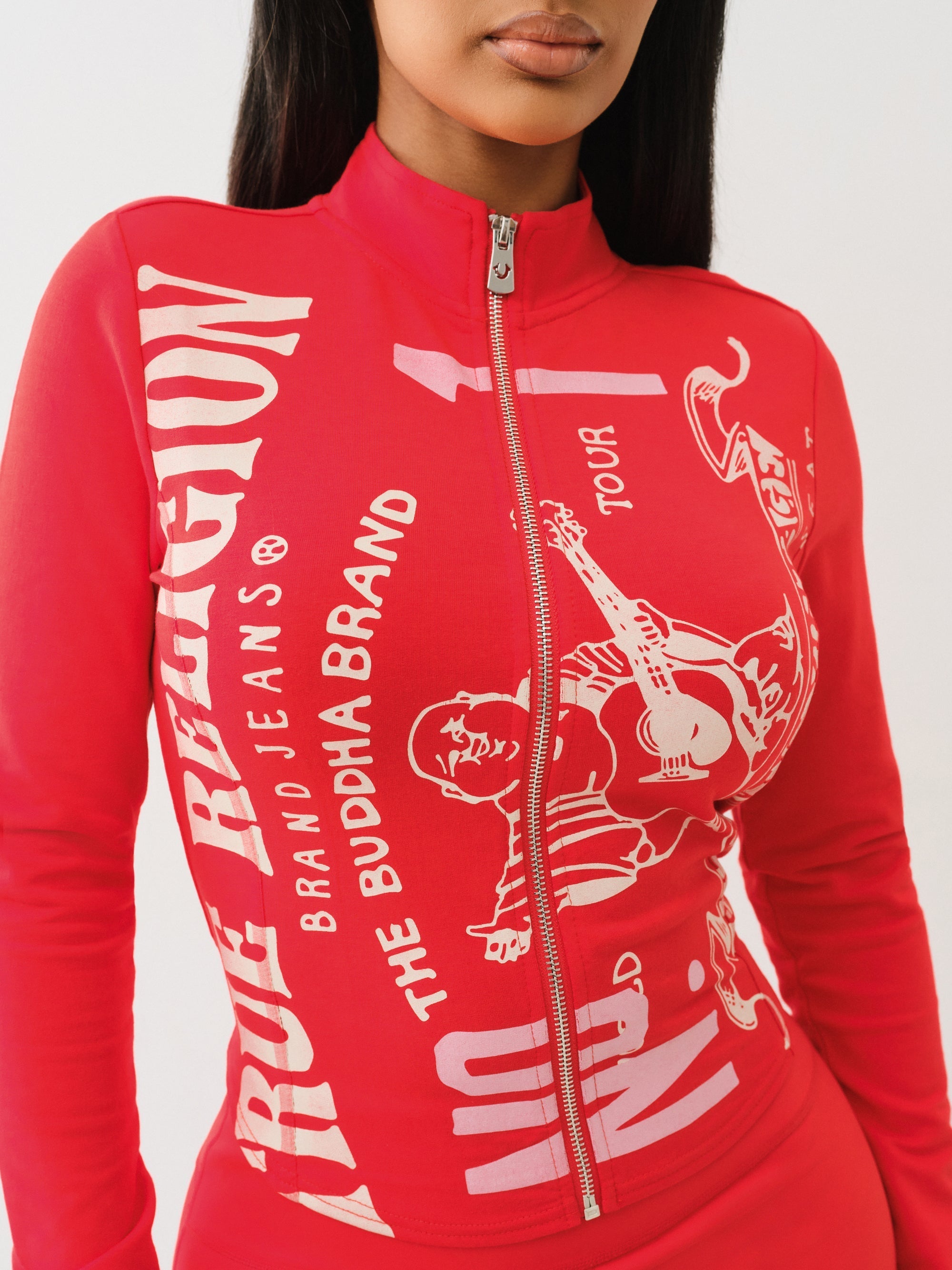 True Religion Og Srs Tight Zip Through Flame Scarlet