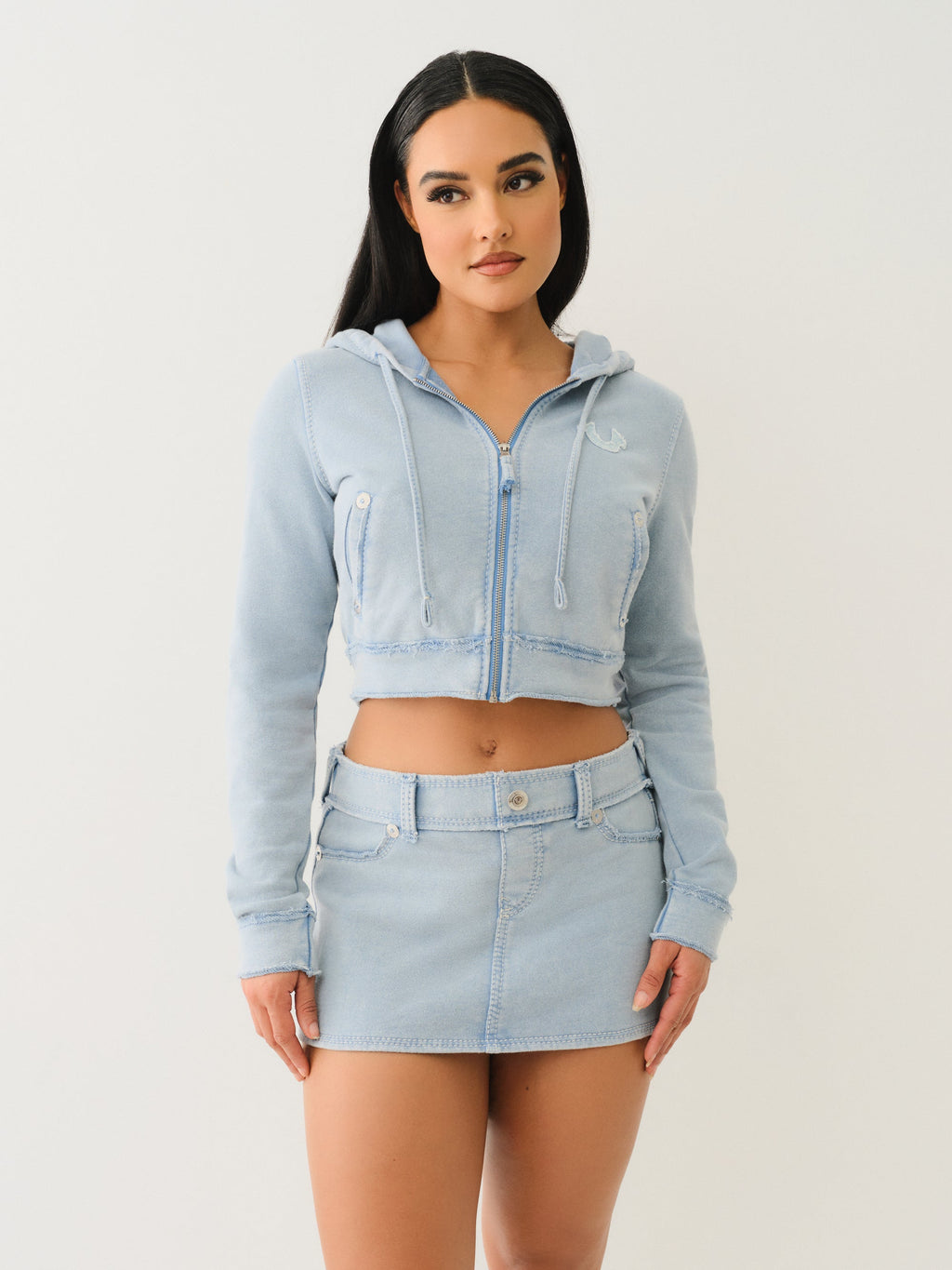 True Religion Washed Raw Edge Big T Hoodie Pacific Coast