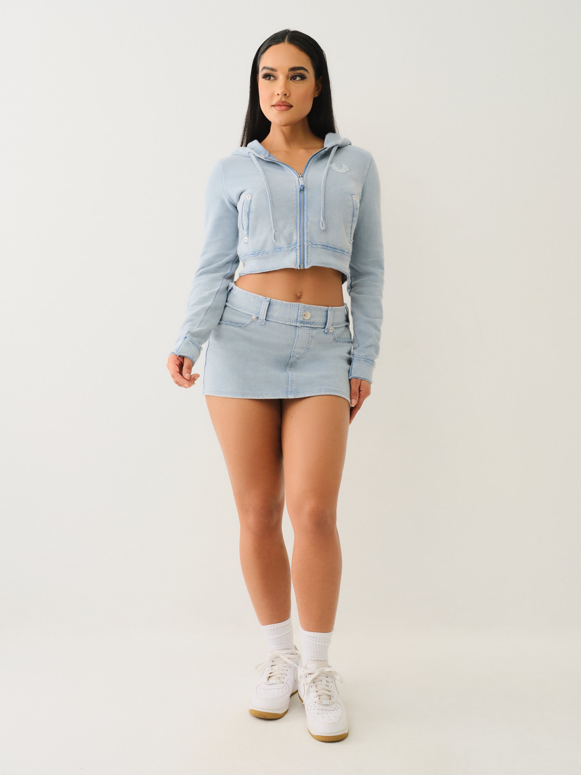 True Religion Washed Raw Edge Big T Hoodie Pacific Coast