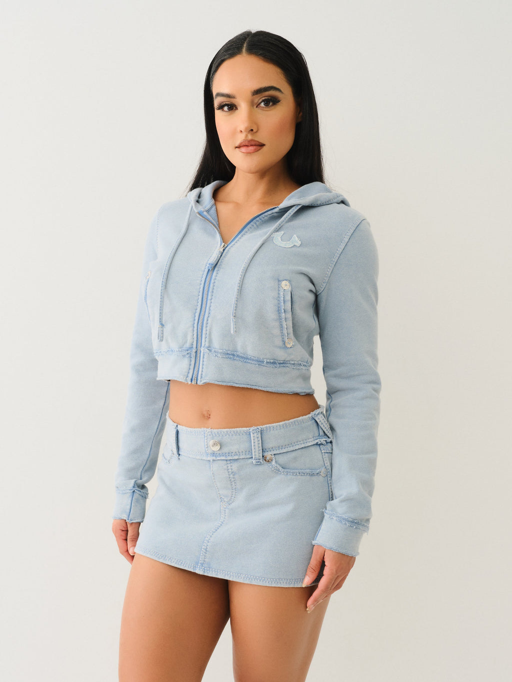 True Religion Washed Raw Edge Big T Hoodie Pacific Coast