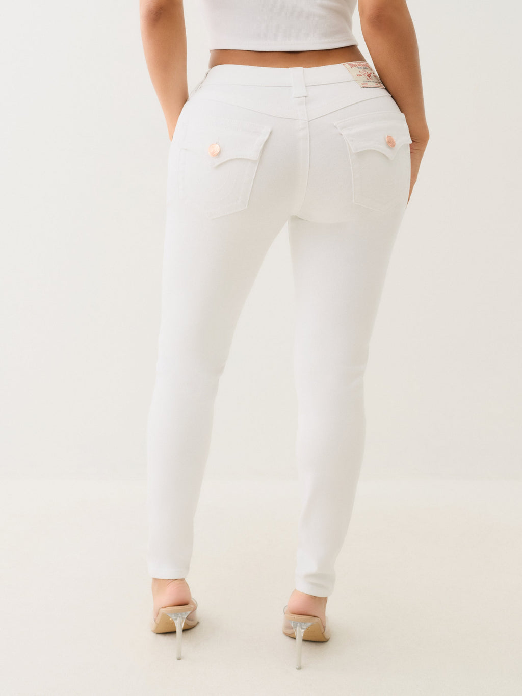 True Religion Jennie Mr Curvy Skinny Flap Optic White