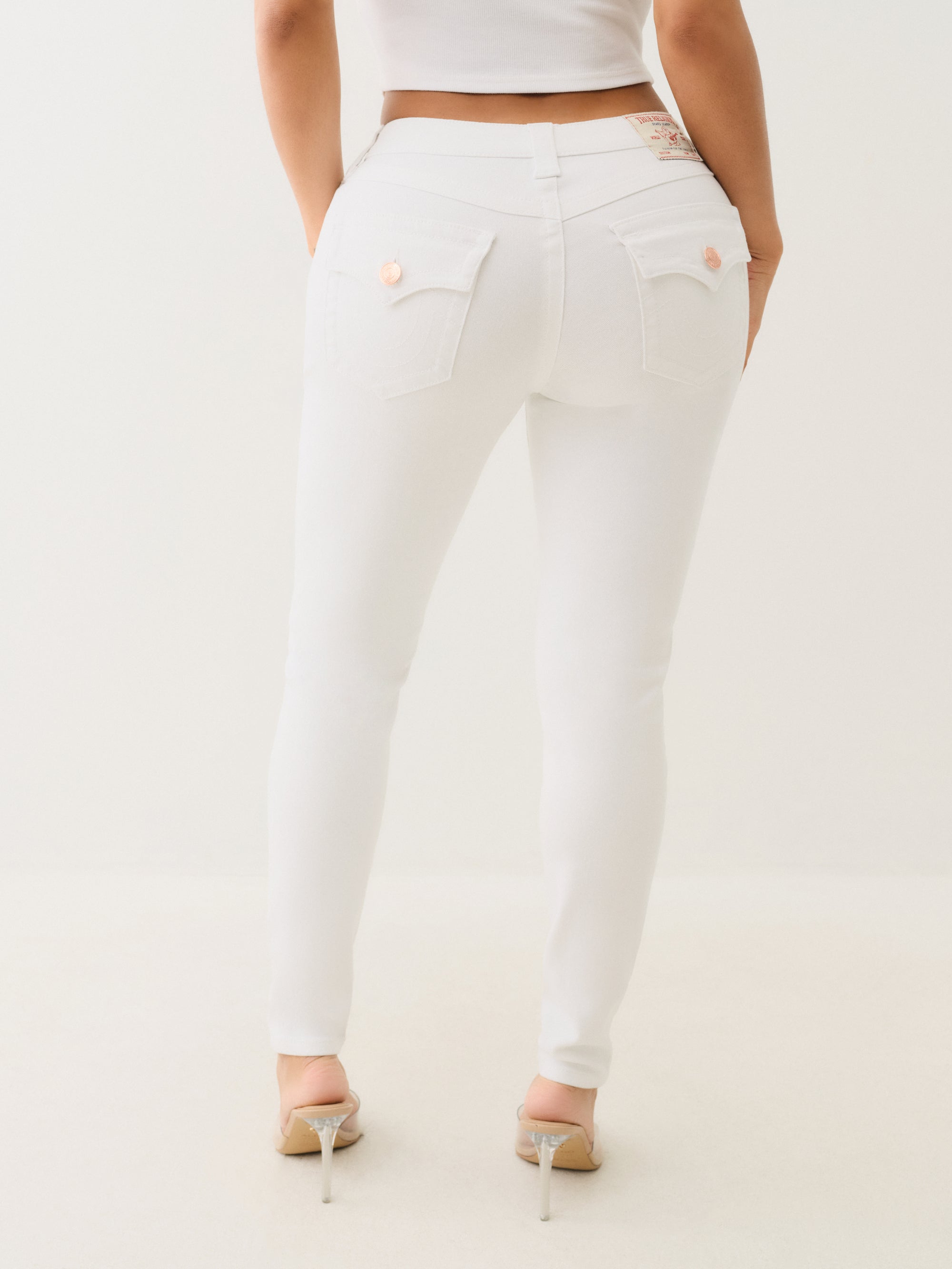 True Religion Jennie Mr Curvy Skinny Flap Optic White