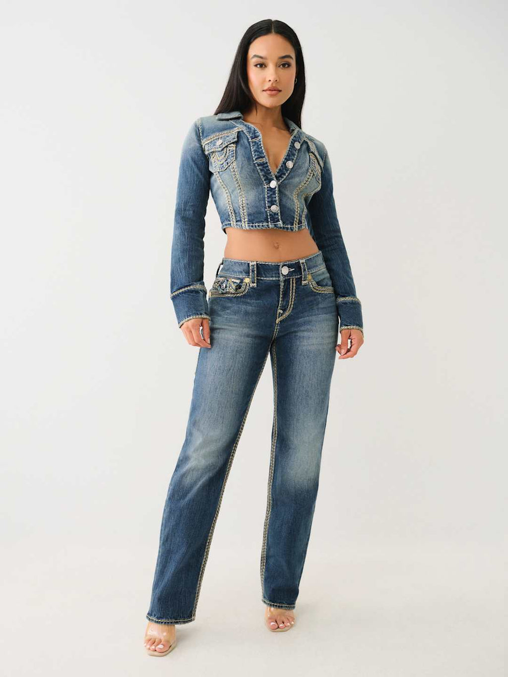 True Religion Jeans Ladies Ricki Super QT Dark Wash