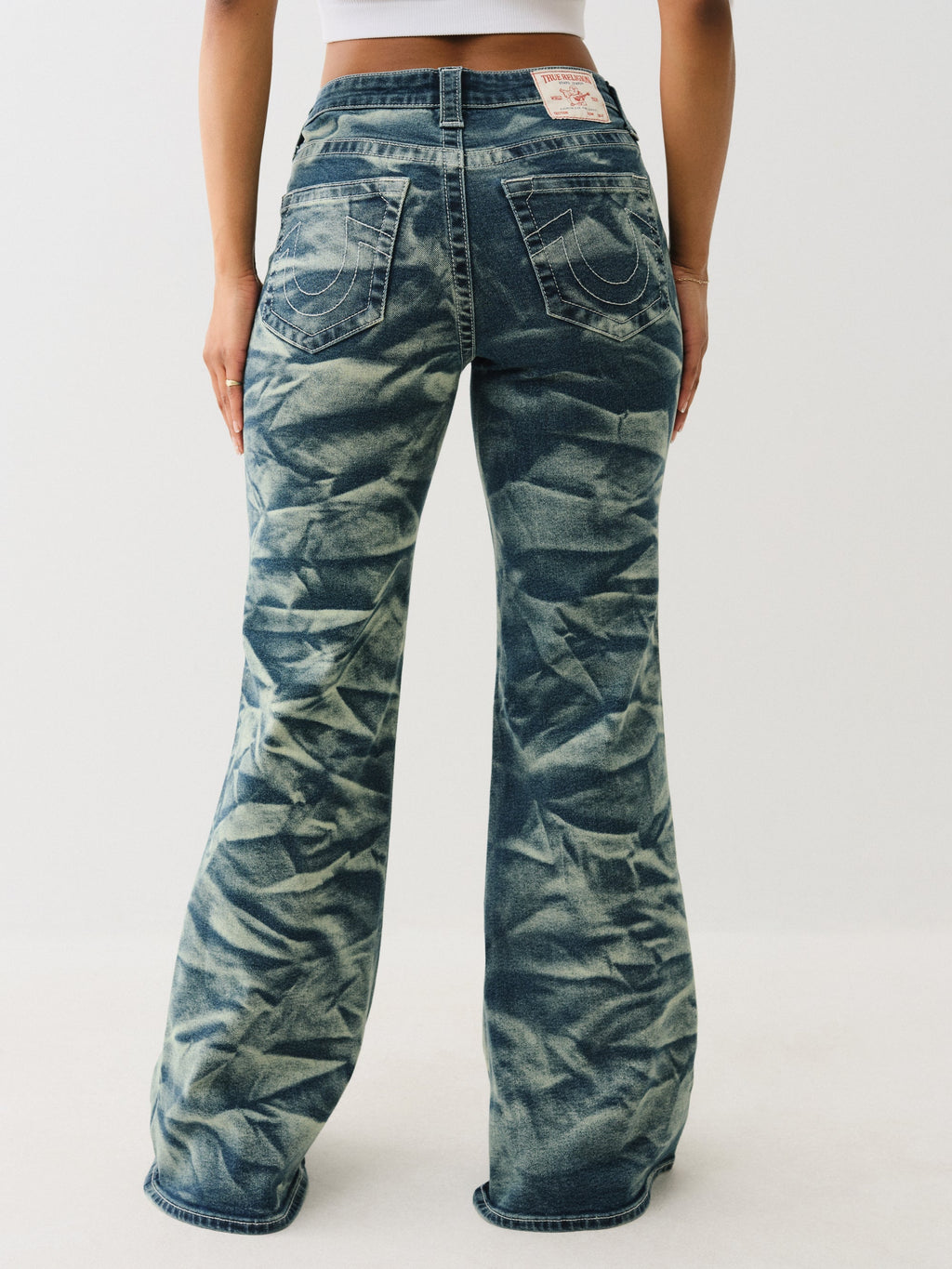 True Religion Crinkle Wash Katrina Hr Flare Lagoon Azure
