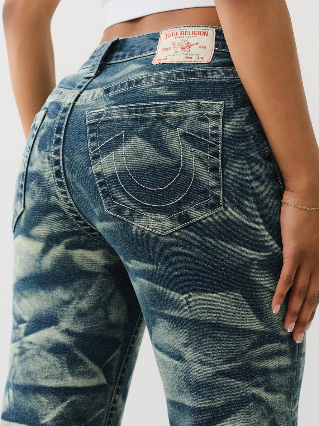 True Religion Crinkle Wash Katrina Hr Flare Lagoon Azure