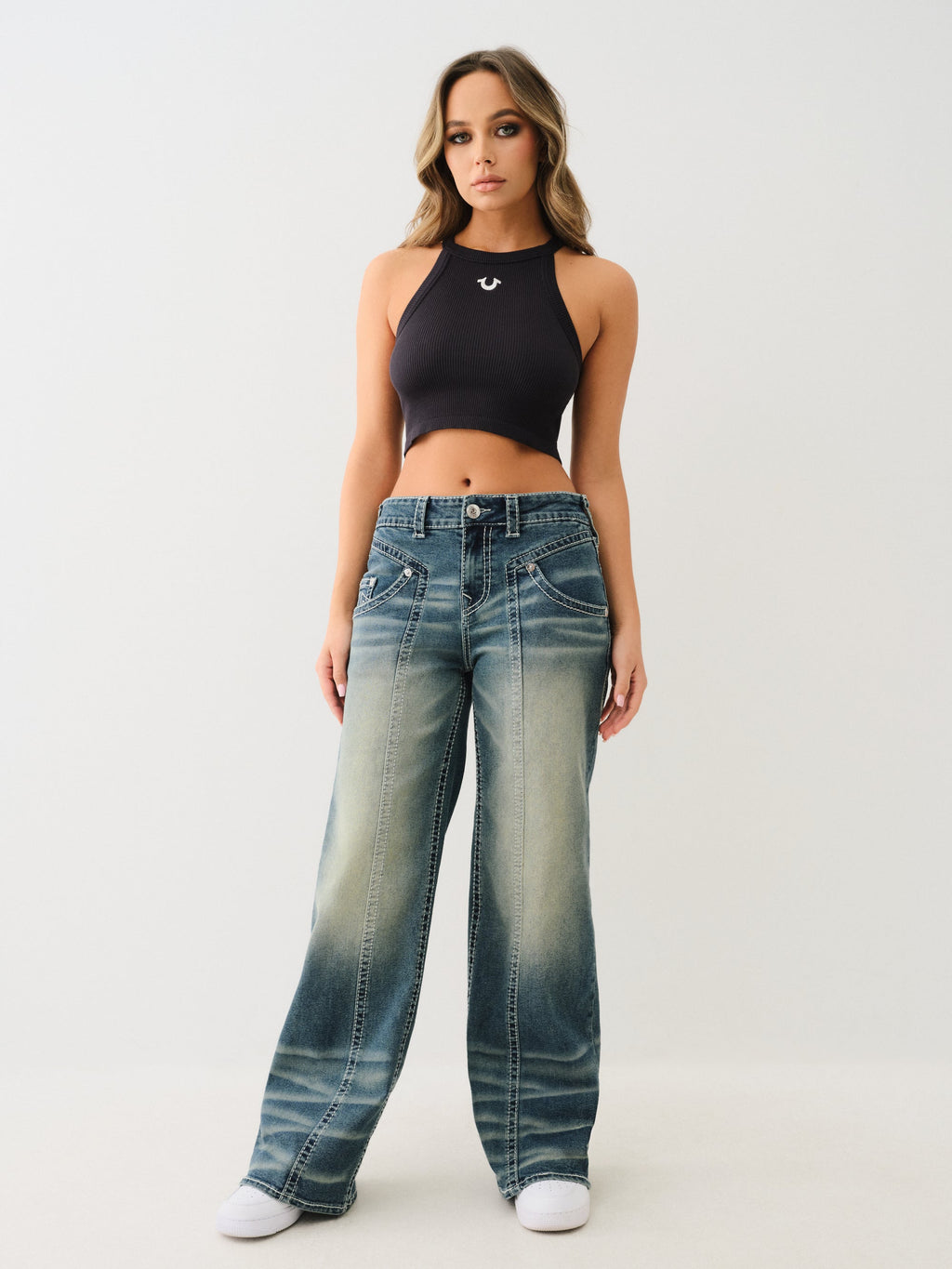 True Religion Bobbi Baggy Big T Emerald Fade