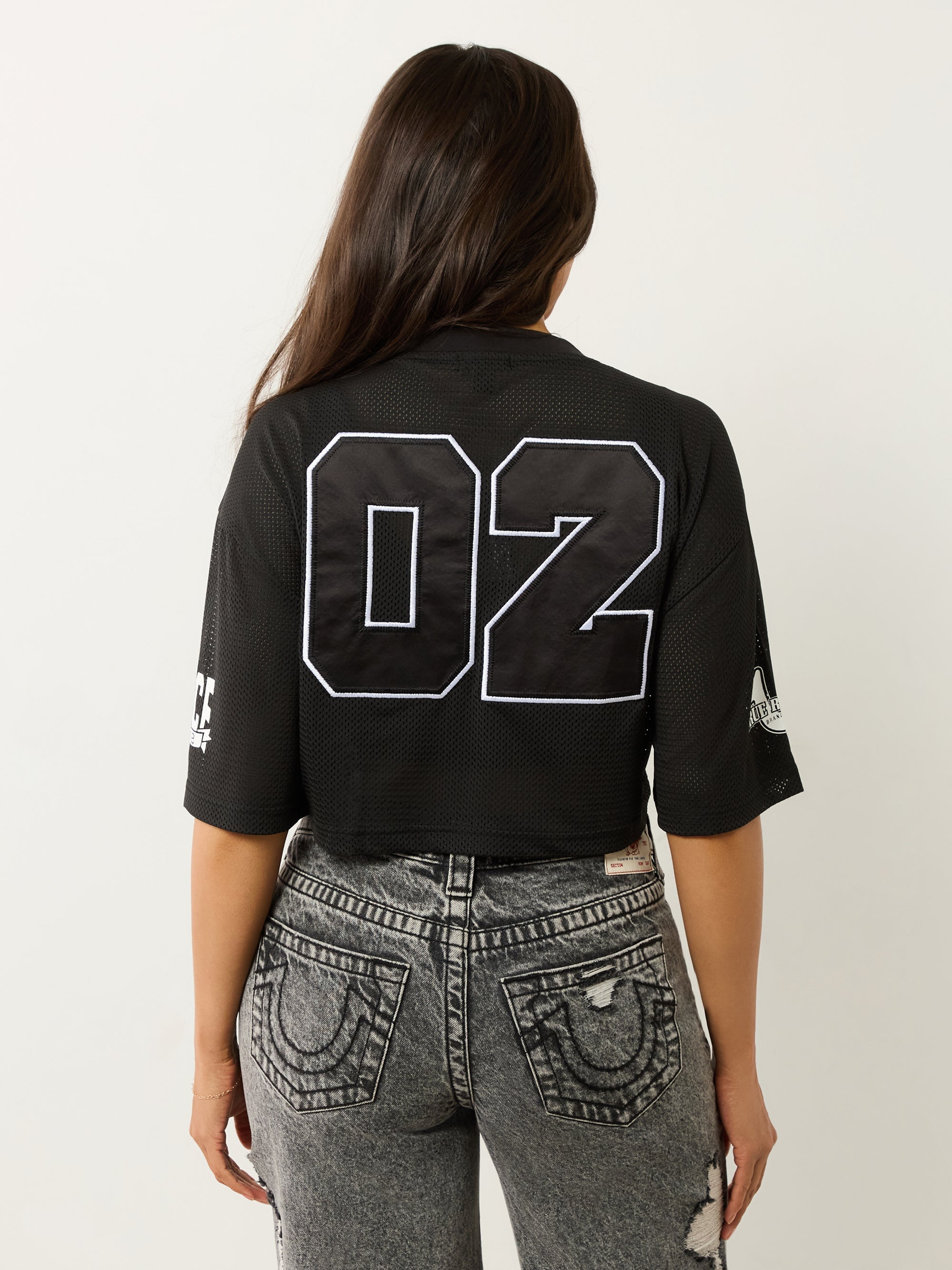 True Religion Tr Mesh Jersey Boxy Tee Jet Black