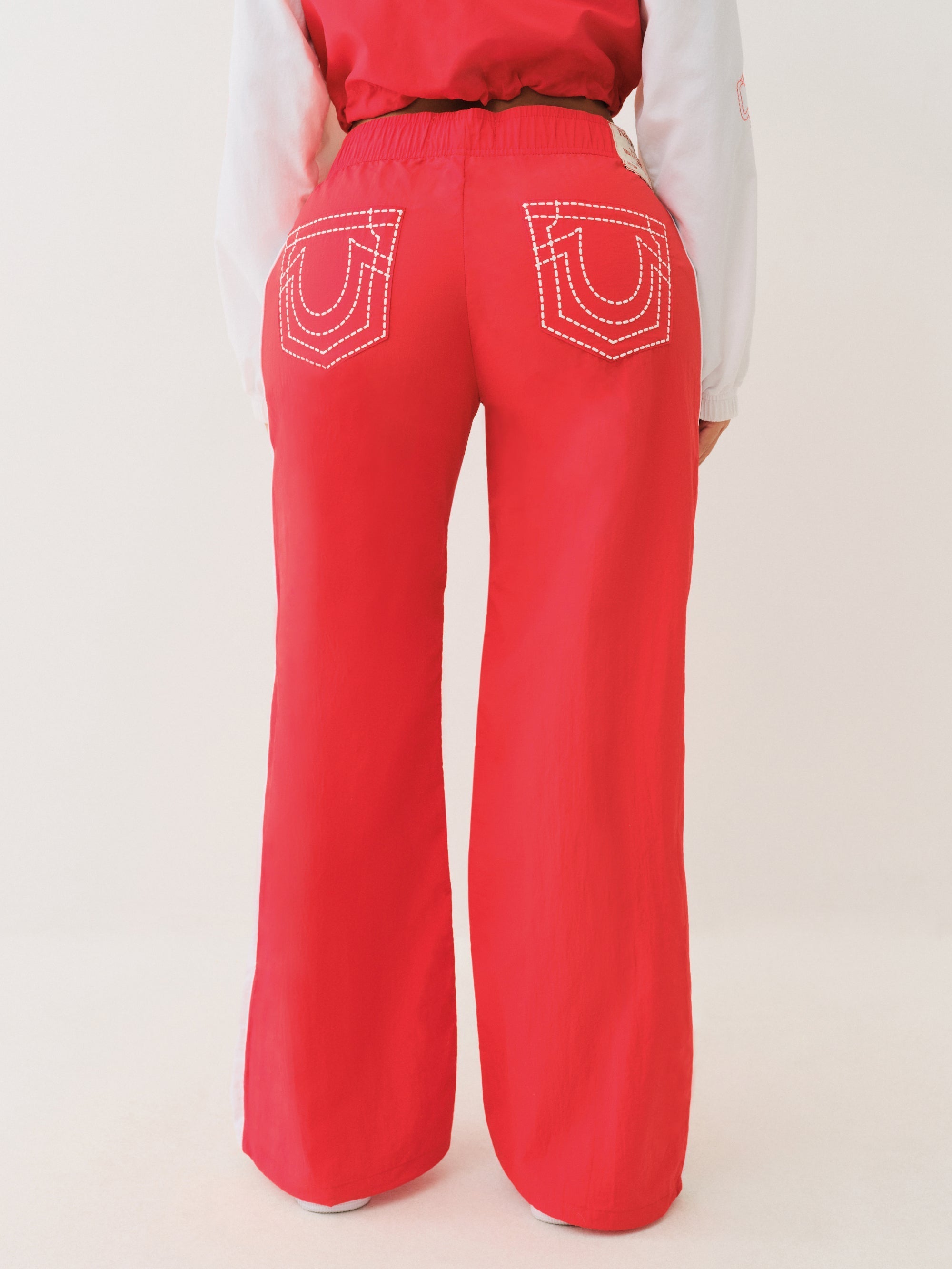 True Religion Tr Big T Nylon Track Pants Flame Scarlet