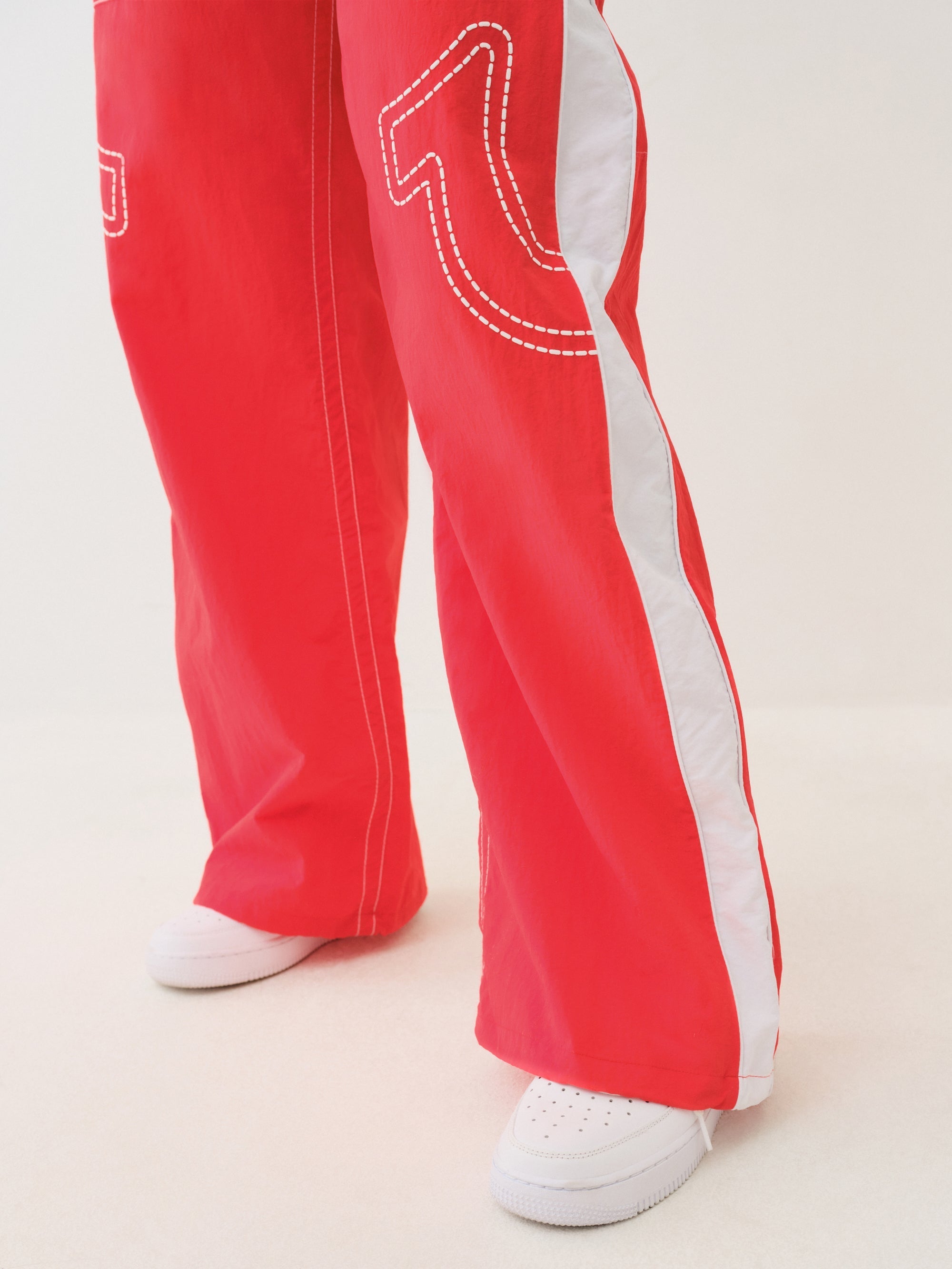 True Religion Tr Big T Nylon Track Pants Flame Scarlet