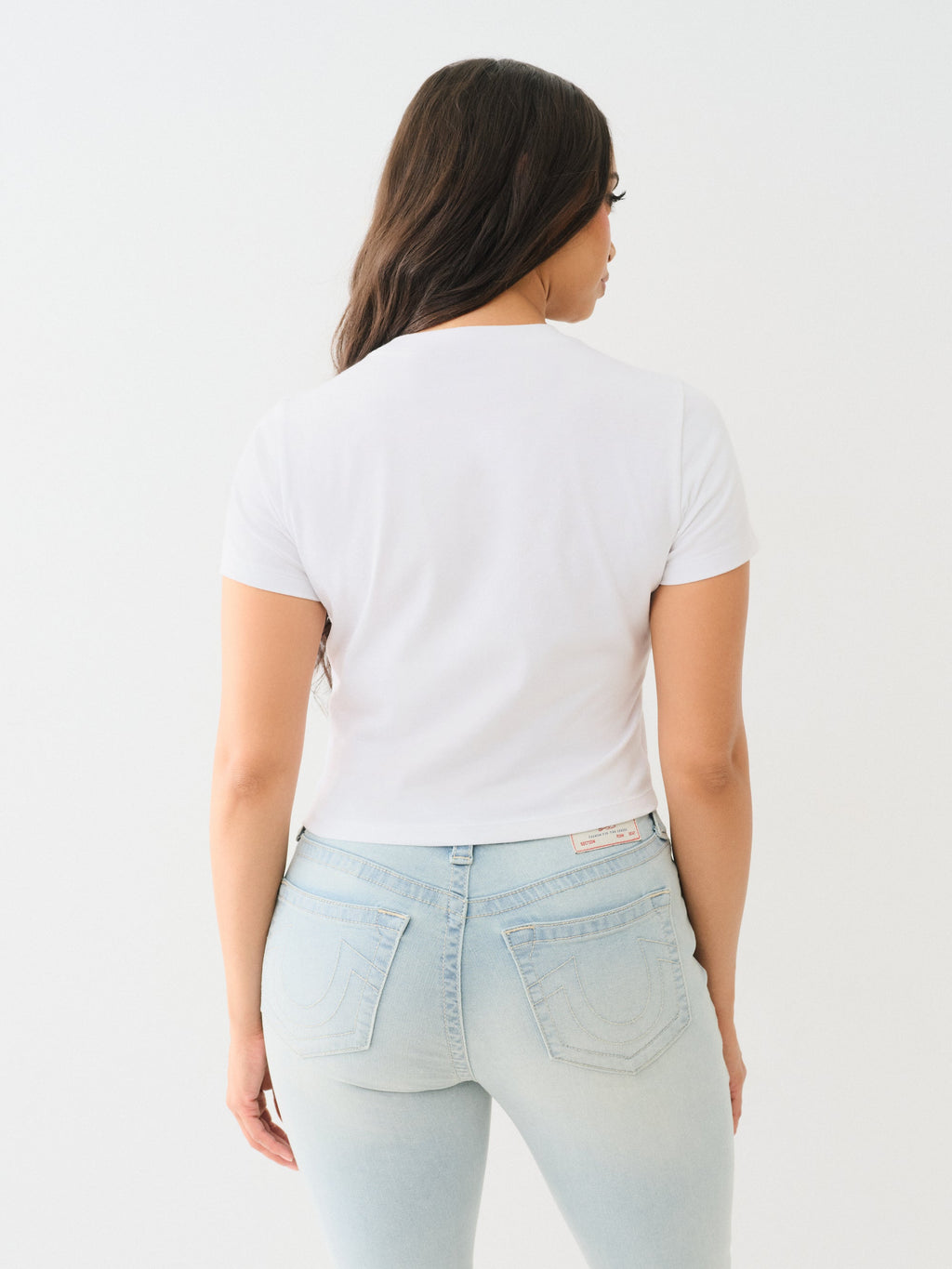 True Religion Crystl Butterfly Ss Baby Tee Optic White