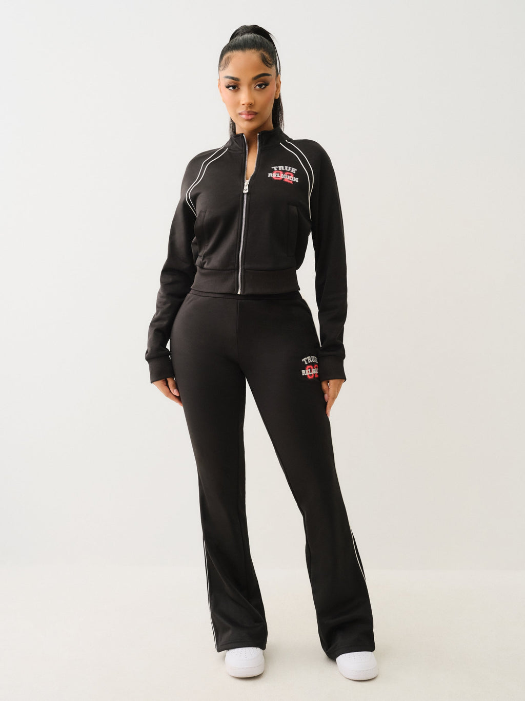 True Religion Sporty Bootcut Track Pant Jet Black