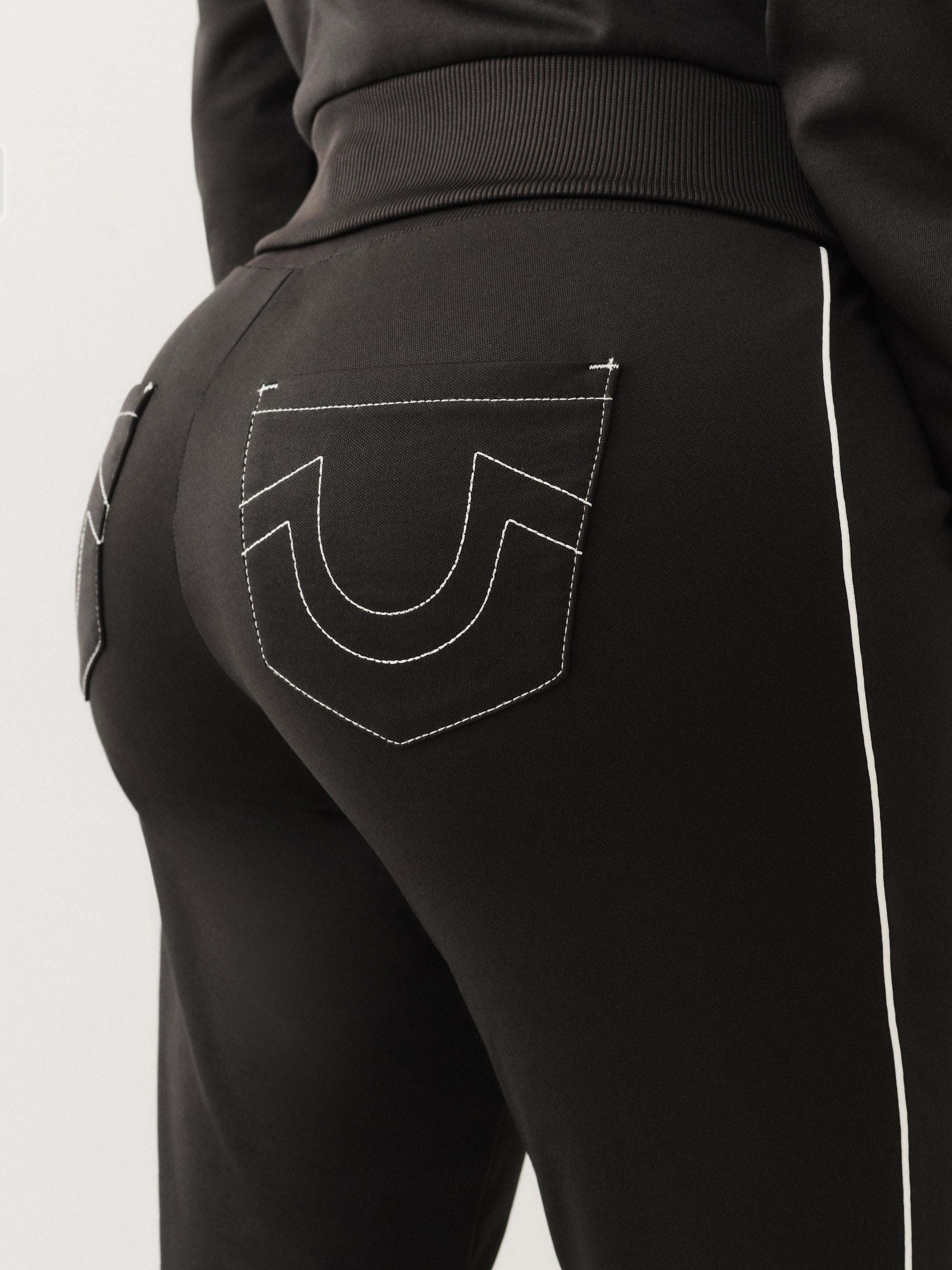 True Religion Sporty Bootcut Track Pant Jet Black