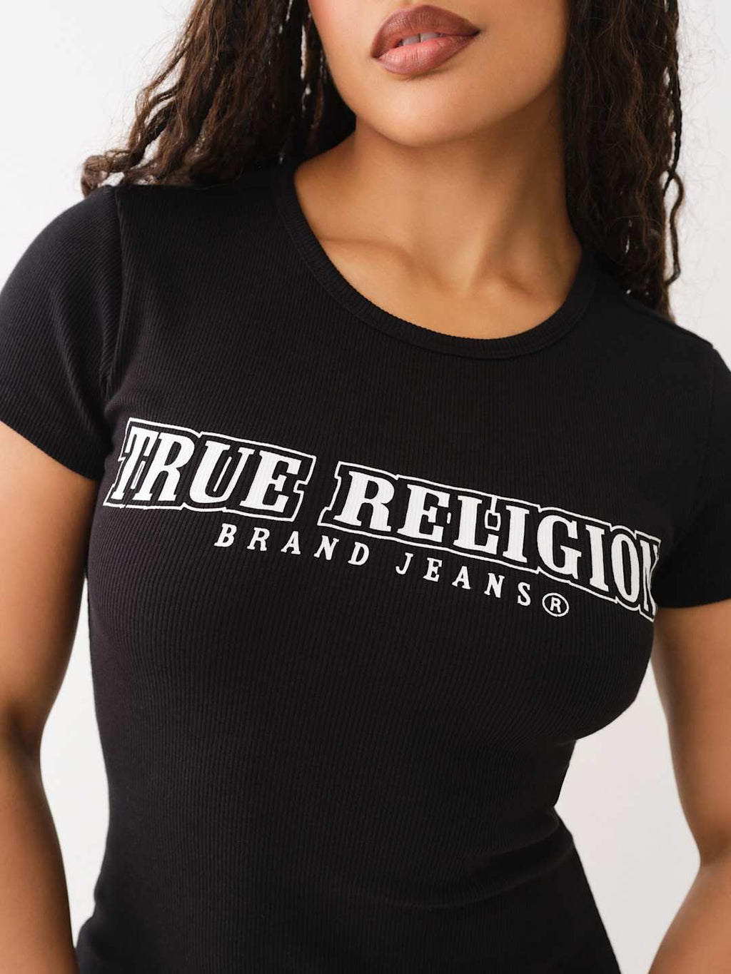 True Religion Dress Logo Rib Mini Jet Black