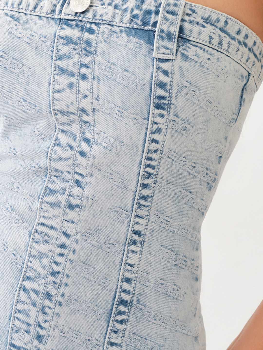 True Religion Monogram Dress Strapless Leaping Water