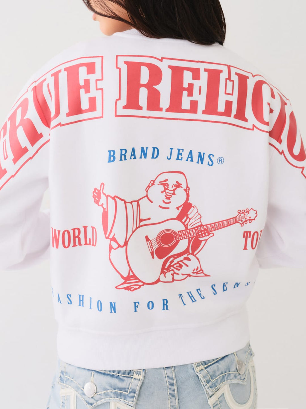 True Religion Anniversary Sweater Ladies Relaxed Optic White