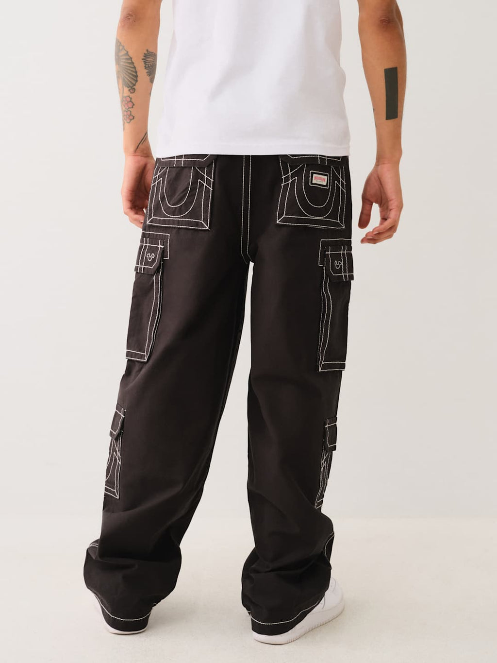 True Religion Big T Cargo Pants Baggy Black
