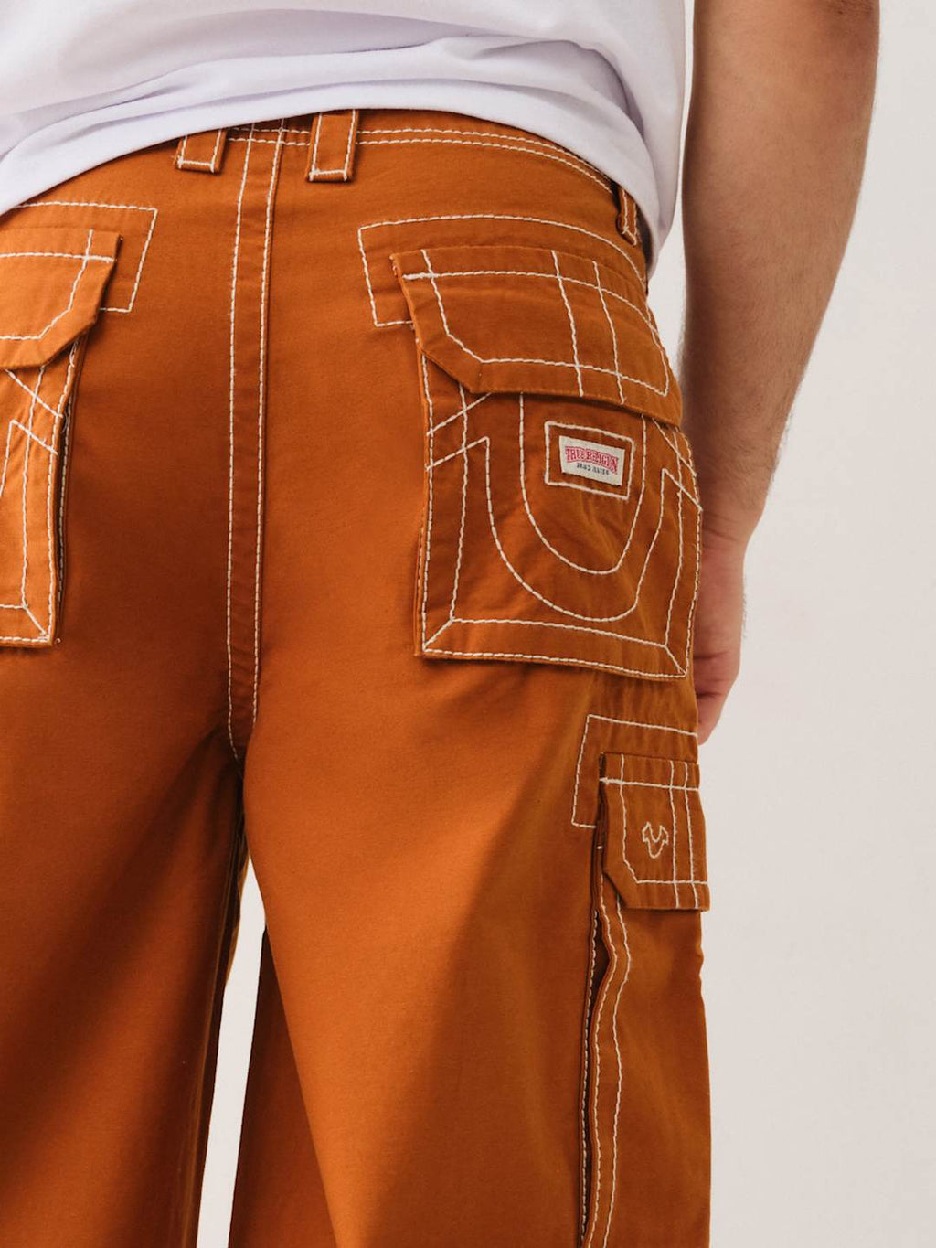True Religion Big T Cargo Pants Baggy Caramel