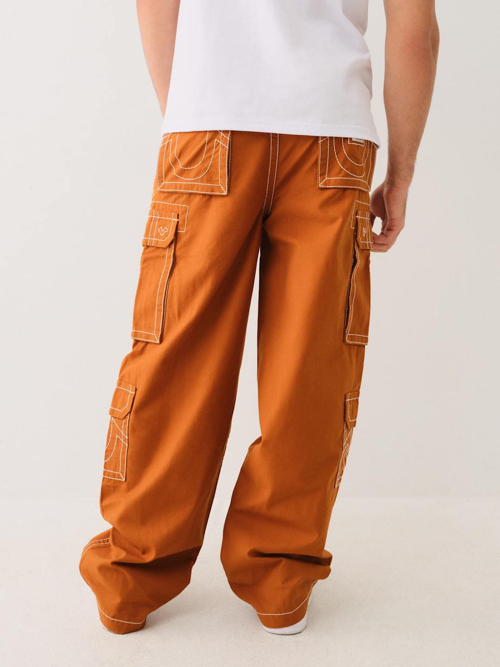 True Religion Big T Cargo Pants Baggy Caramel