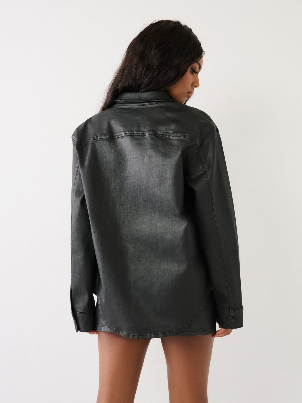 True Religion Georgia Shirt Ladies Coated Black