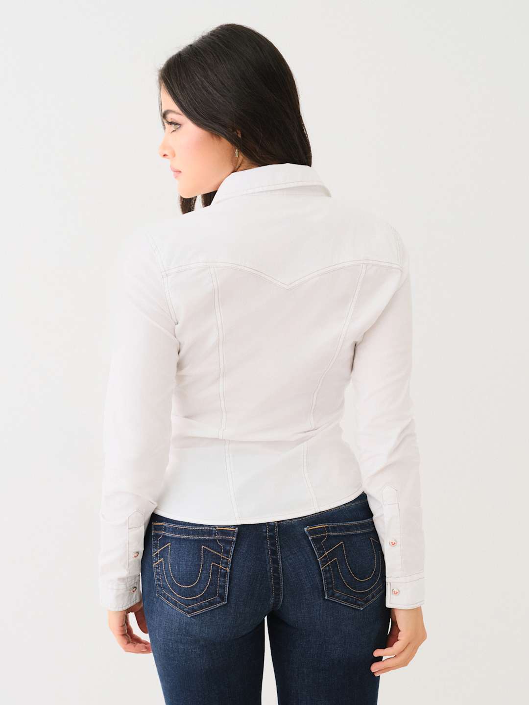 True Religion Contour Shirt Ladies Western Optic White
