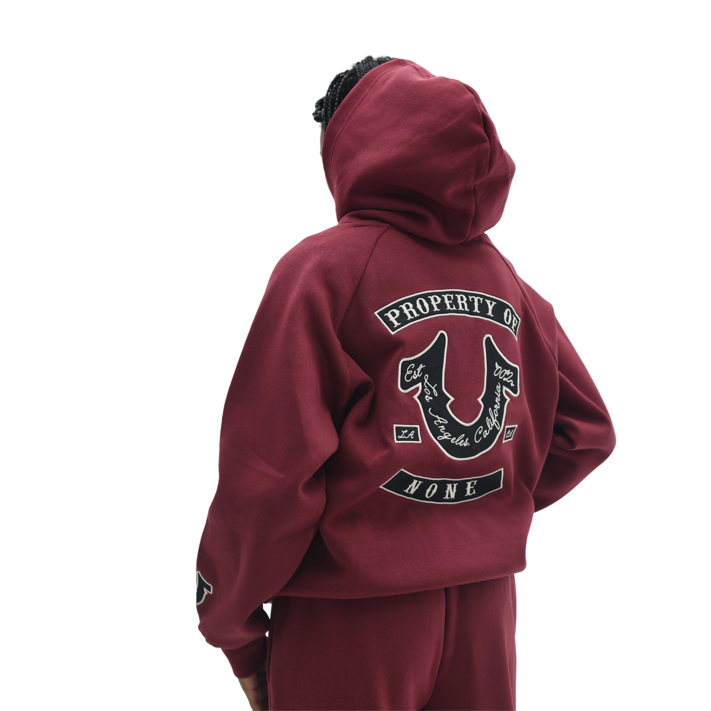 TRUE RELIGION BRANDED BOYFRIEND HOODIE CORDOVAN